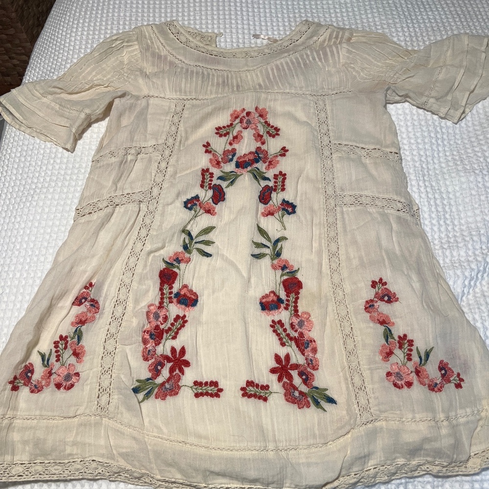 Free People Floral Embroidered Dress